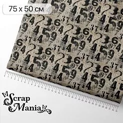 Отрез ткани 75х50 см "Старый архив. Цифры" (ScrapMania)