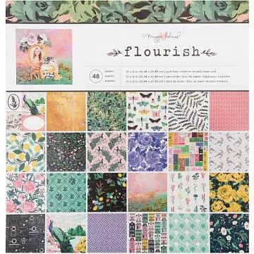 Набор бумаги 30х30 см "Flourish", 48 листов (Crate paper)