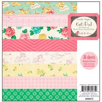 Набор бумаги 15x15 см "Little Bo Peep. Поиграем в прятки", 36 листов (Crate paper)