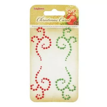 Наклейки из полужемчужин "Ночь перед Рождеством", цвет красный и зеленый (ScrapBerry's)