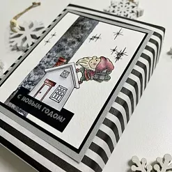 Штамп "Гном с подарком", 3,1х3,3 см (Скрапклуб) Штамп "Гном с подарком", 3,1х3,3 см (Скрапклуб)