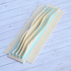 Переплет на 5 разворотов, цвет голубой, длина 20 см, шаг 0,7 см