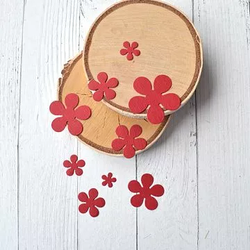 Набор вырубок "Лепестки", цвет бордовый (ScrapMania)