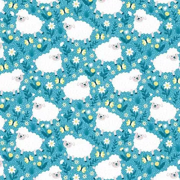 Отрез ткани 50х50 см "Барашки на лугу" (Forestory)