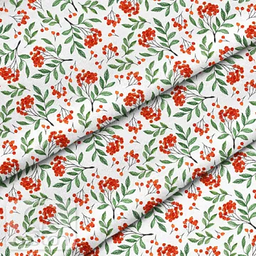 Отрез ткани 79х50 см "Рябина красная" (Cotton)