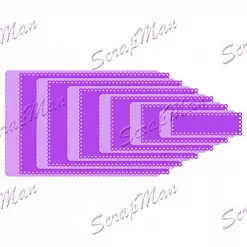 Набор ножей для вырубки "Прямоугольники с гребешками" (Scrapman) Набор ножей для вырубки "Прямоугольники с гребешками" (Scrapman)