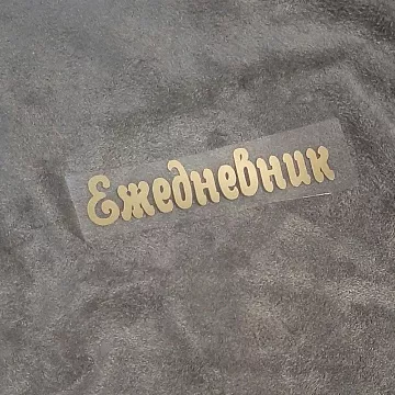 Термотрансферная наклейка "Надпись золотая. Ежедневник", 8 см (Термо-Панда)