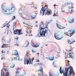 Набор бумаги 30х30 см "Астроном", 8 листов (Scrapodelie)