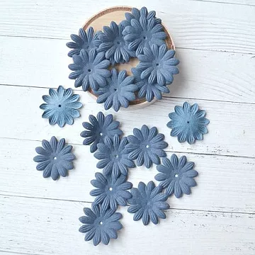 Набор бумажных цветов "Ромашка. Синяя ночь", 20 шт (Китай)