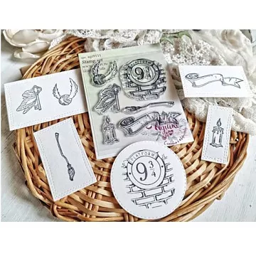 Штамп "Школа магии 3", 6,5х1,9 см (AgiArt)