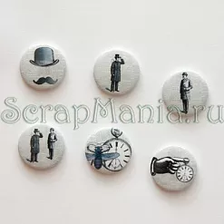 Набор фишек для скрапбукинга "Настоящие джентельмены"