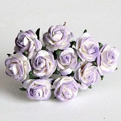 Букет мини розочек "Сиреневые с белым" (Craft)