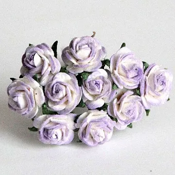 Букет мини розочек "Сиреневые с белым" (Craft)