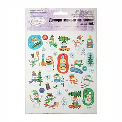 Наклейки 15х17 см с глиттером "Снеговики 3" (Mr.Painter)