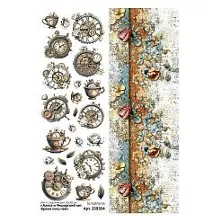 Лист с картинками 10х30 см "Алиса и Чеширский кот. Время пить чай" (ScrapMania) Лист с картинками 10х30 см "Алиса и Чеширский кот. Время пить чай" (ScrapMania)