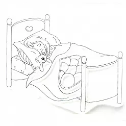 Штамп "Спящая девочка" (Студия "Елена")