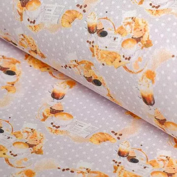 Отрез ткани 48х50 см "Кофе-тайм. Головокружительный завтрак" (Артмикс)