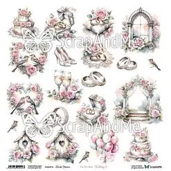 Бумага 30х30 "Pink Roses.Wedding 6" (ScrapAndMe) Бумага 30х30 "Pink Roses.Wedding 6" (ScrapAndMe)