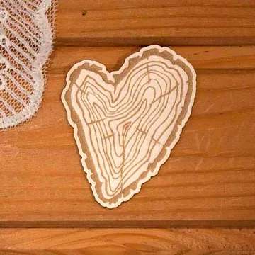 Украшение из чипборда "Спил сердечко" (Просто небо)