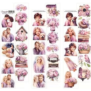 Набор листов для вырезания 6х30 см "Счастье", 6 шт (Scrapodelie)