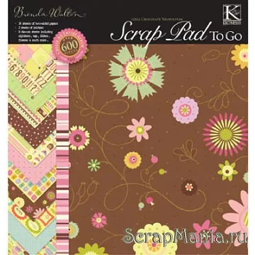 Набор бумаги 30х30 см "Шоколадный Неаполитанский" с дополнительными элементами (K&Company)