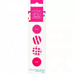 Набор пуговиц "Spots & Stripes Brights", цвет ярко-розовый (DoCrafts) Набор пуговиц "Spots & Stripes Brights", цвет ярко-розовый (DoCrafts)