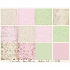 Набор бумаги 30х30 см "House of roses. Базовый", 12 листов (Lemon Craft)