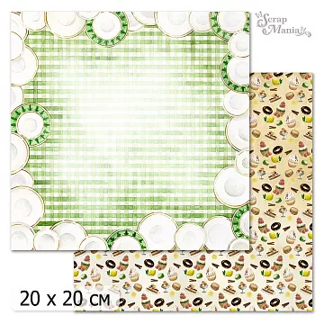 20х20 Бумага "Рецепты старого буфета. Дизайн 5" (ScrapMania)