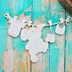 Украшение из чипборда "Гирлянда. Детская с зайкой" (ScrapКрым)
