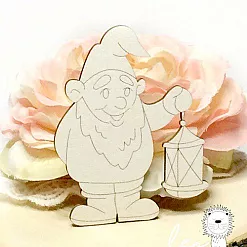 Украшение из чипборда "Гномик с фонариком" (LeoMammy)