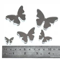 Набор акриловых зеркальных украшений "Бабочка", 5 шт (Лазер) Набор акриловых зеркальных украшений "Бабочка", 5 шт (Лазер)