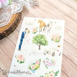 Набор наклеек А6 "Обнимая счастье. Молодожены" (ScrapMania)