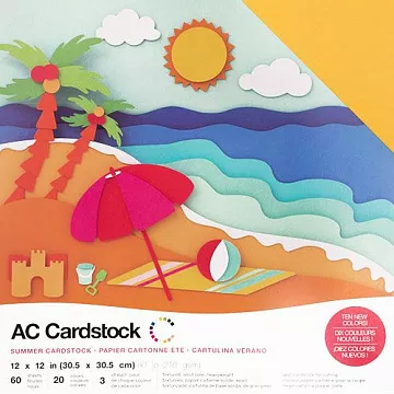 Набор кардстока 30х30 см "Summer", 60 листов (American Crafts) Набор кардстока 30х30 см "Summer", 60 листов (American Crafts)