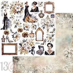 Бумага 30х30 см "Black velvet. Tonight you shine. Для вырезания" (13Arts)