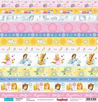 Бумага "Подружки. Карточки 3" на английском (ScrapBerry's)