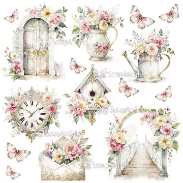 Бумага 20х20 см "Sunny Blooms. Для вырезания" (ScrapAndMe)