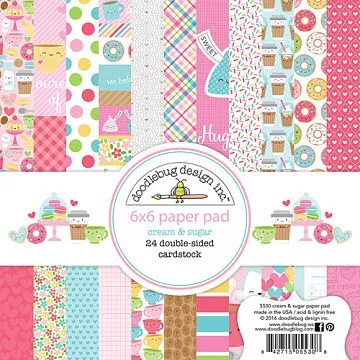 Набор бумаги 15х15 см "Cream & sugar", 24 листа (Doodlebug)