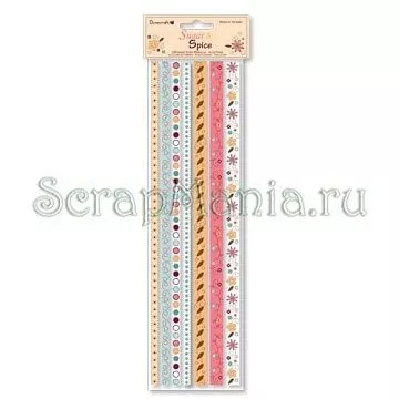 Набор лент текстильных самоклеящихся "Сахар и специи"