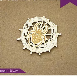 Украшение из чипборда "Паутина с пауком" (ScrapКрым)