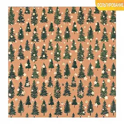 Бумага крафт с фольгированием 20х20 см "Сказочный лес" (АртУзор)