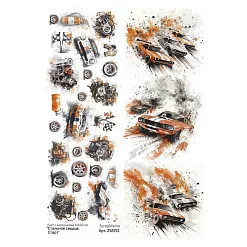 Лист с картинками 10х30 см "Стальное сердце. Старт" (ScrapMania)