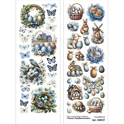 Лист с картинками 10х30 см "Пасха. Голубые яички" (ScrapMania)