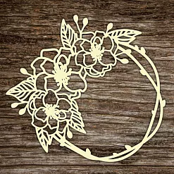 Украшение из чипборда "Рамка с цветами 5" (Белкин дом)