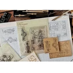 Штамп "Чертеж", 9х6,5 см (AgiArt) Штамп "Чертеж", 9х6,5 см (AgiArt)