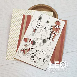 Набор украшений из чипборда "В космос" (LeoMammy) Набор украшений из чипборда "В космос" (LeoMammy)
