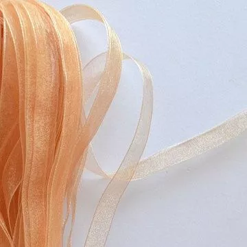 Лента из органзы "Песочная", ширина 10 мм, длина 90 см (Ideal)