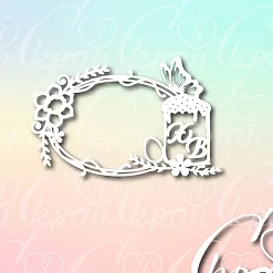 Чипборд "Рамка с куличом и бабочкой" (LeoMammy)