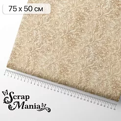 Отрез ткани 75х50 см "Сезон ромашек. Бежевые цветы" (ScrapMania) Отрез ткани 75х50 см "Сезон ромашек. Бежевые цветы" (ScrapMania)