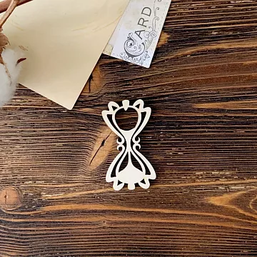 Деревянное украшение "Песочные часы", 2,7х5 см (LeoMammy) Деревянное украшение "Песочные часы", 2,7х5 см (LeoMammy)