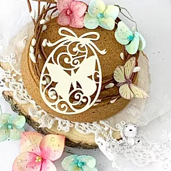 Чипборд "Пасхальное яйцо с бабочкой" (LeoMammy)